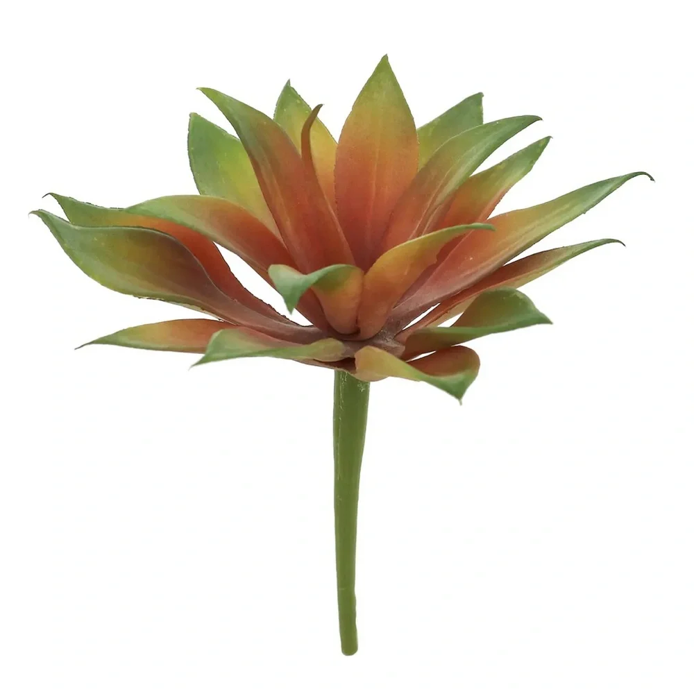 Green Burgundy Succulent Pick Artificial Flower Faux Plant 7” Tall